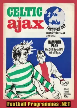 Glasgow Celtic v Ajax 1971 - European Cup Hampden Park