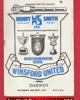 Winsford United v Darwen 1977 – Plus Newspaper Articles