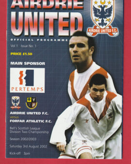 Airdrie United v Forfar Athletic 2002 – 1st First as Airdrie Utd