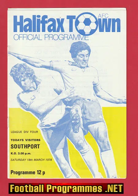 Halifax Town v Southport 1978 - Last Season for Southport