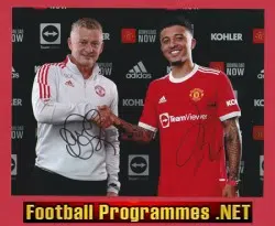 Manchester United Jadon Sancho + Ole Gunnar Solskjar Signed Pic