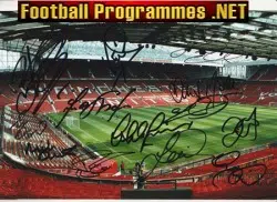 Manchester United Multi Autographed SIGNED Old Trafford Picture