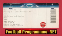Aalborg BK v Manchester United 2008 – Football Ticket in Denmark