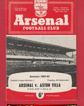 Arsenal v Aston Villa 1962 – 1960’s