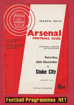 Arsenal v Stoke City 1964 – 1960’s