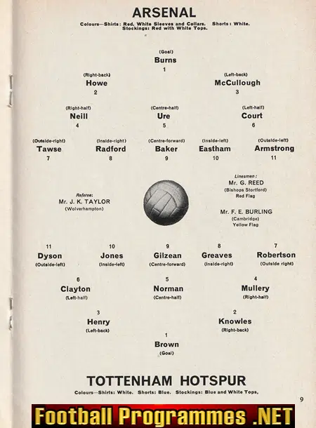 Arsenal v Tottenham 1965 - 1960's