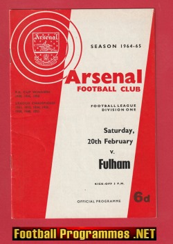 Arsenal v Fulham 1965 – 1960’s