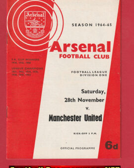 Arsenal v Manchester United 1964 – 1960’s