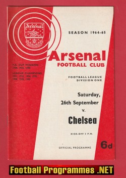Arsenal v Chelsea 1964 – 1960’s