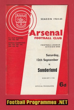 Arsenal v Sunderland 1964 – 1960’s