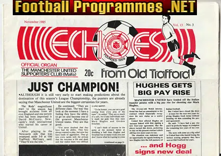 Manchester United Malta Supporters Club Magazine 1985 – November