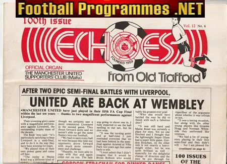Manchester United Malta Supporters Club Magazine 1985 – April