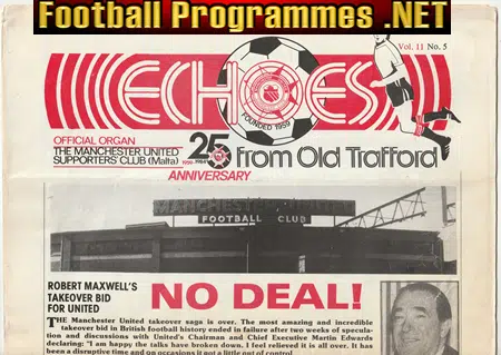 Manchester United Malta Supporters Club Magazine 1984 – February