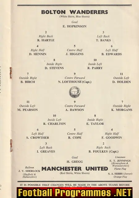 Bolton Wanderers v Manchester United 1958 - FA Cup Final Man Utd