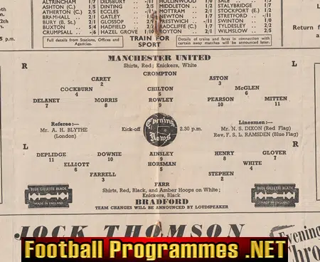 Manchester United v Bradford Park Avenue 1949 - Man Utd 1940's