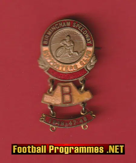 Birmingham Speedway Badge 1947 – 1940s Badges + Year Bar