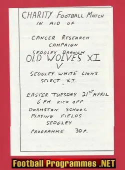 Old Wolves v Sedgley White Lions 1980s - Charity Match Dormston