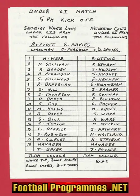 Old Wolves v Sedgley White Lions 1980s - Charity Match Dormston