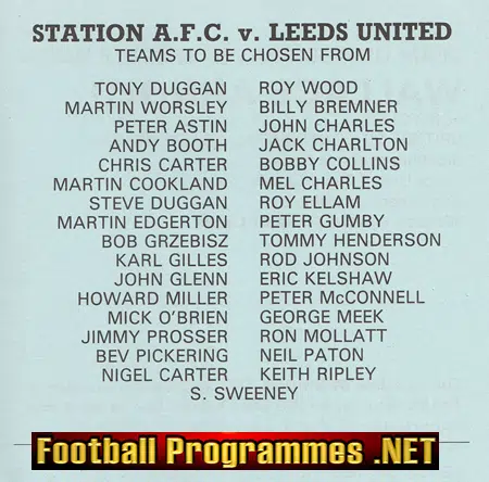 Station AFC v Leeds United 1983 - Charity Match at St Lukes
