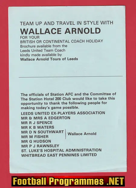 Station AFC v Leeds United 1983 - Charity Match at St Lukes