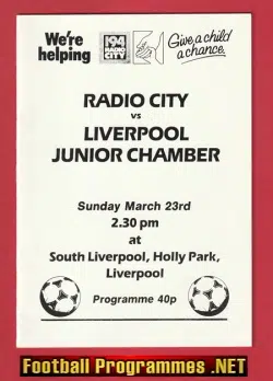 Radio City v Liverpool Junior Chamber 1980s – Charity Match