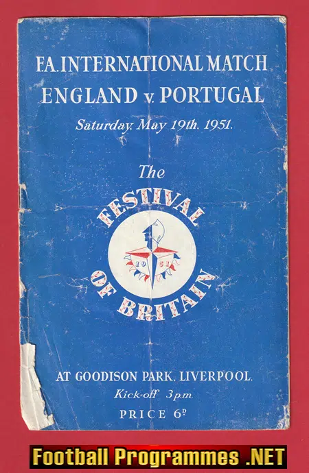 England v Portugal 1951 – Festival Of Britain at Everton