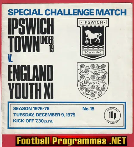 Ipswich Town v England 1975 – Special Challenge Match