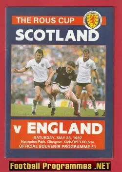 Scotland v England 1987 - Hampden Park Glasgow