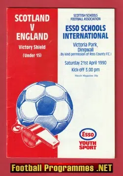 Scotland v England 1990 - Schoolboys Under 15 at Dingwall