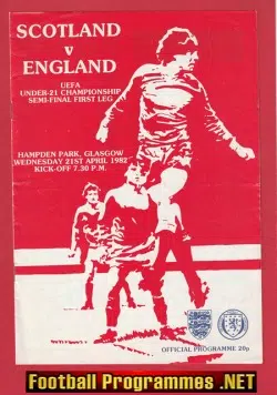 Scotland v England 1982 - Under 21 at Hampden Park