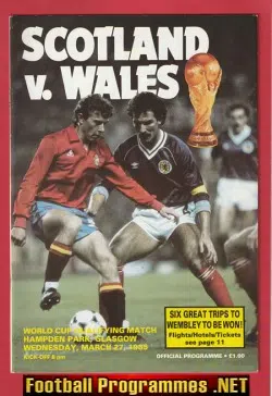 Scotland v Wales 1985 - Hampden Park Glasgow