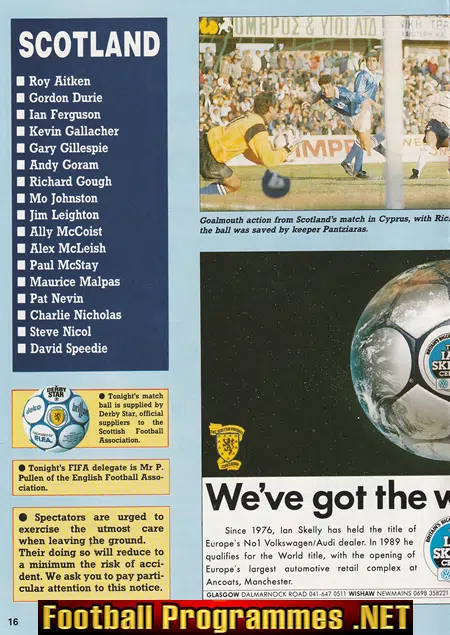 Scotland v Cyprus 1989 - Hampden Park