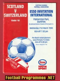 Scotland v Switzerland 1990 - Under 16 at Dumfries