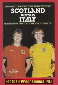 Scotland v Italy 1982 - Under 21 at Aberdeen
