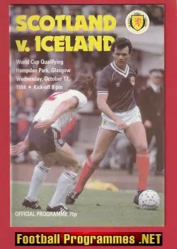 Scotland v Iceland 1984 - World Cup Hampden Park