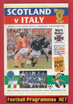 Scotland v Italy 1992 - Ibrox Glasgow