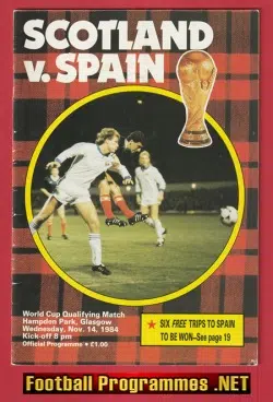 Scotland v Spain 1984 – Hampden Park Glasgow