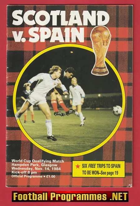 Scotland v Spain 1984 – Hampden Park Glasgow