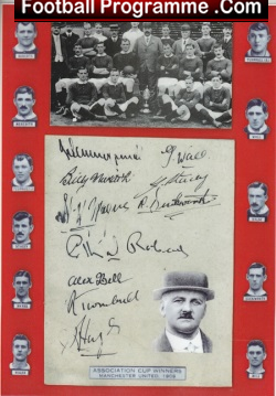 Manchester United Football Club 1909 Squad Signed Laminate Print