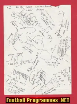 Wales International Football Team Multi AUtographed SIGNED 1980s