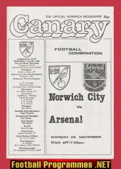 Norwich City v Arsenal 1982 - Football Combination Match