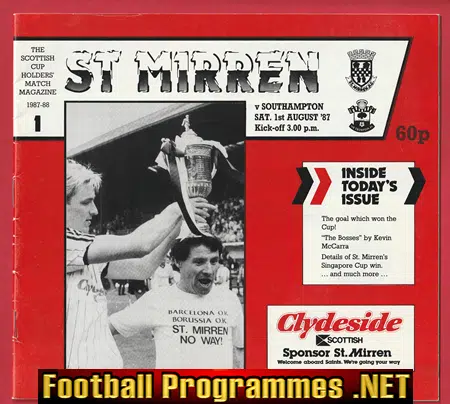 St Mirren v Southampton 1987