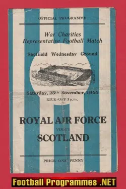 Royal Air Force v Scotland 1944 - RAF War Time + Matt Busby