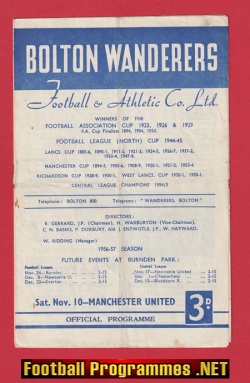 Bolton Wanderers v Manchester United 1956 – Man Utd