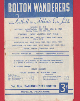 Bolton Wanderers v Manchester United 1956 – Man Utd