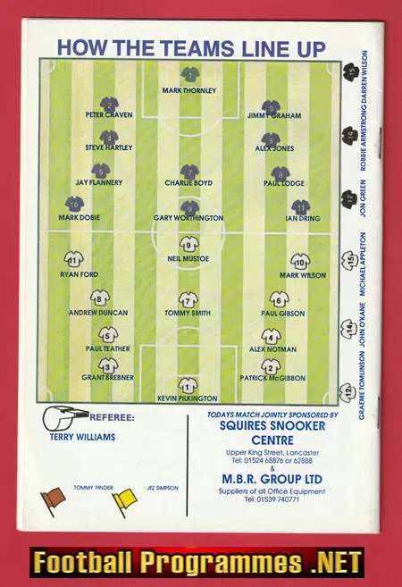 Lancaster City v Manchester United 1997 Pre Season David Beckham