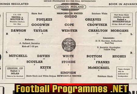 Manchester United v Newcastle United 1958 - Munich Season + Tok