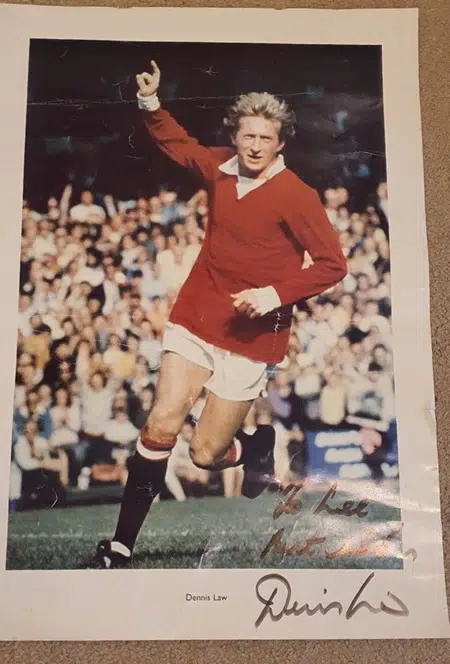 Manchester United Denis Law – Autograph Signed Wall Poster
