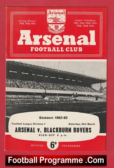 Arsenal v Blackburn Rovers 1963 - 1960s