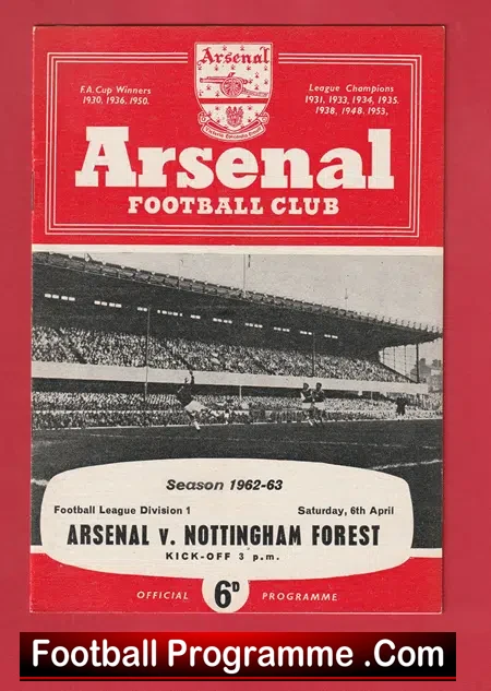 Arsenal v Nottingham Forest 1963 – 1960s